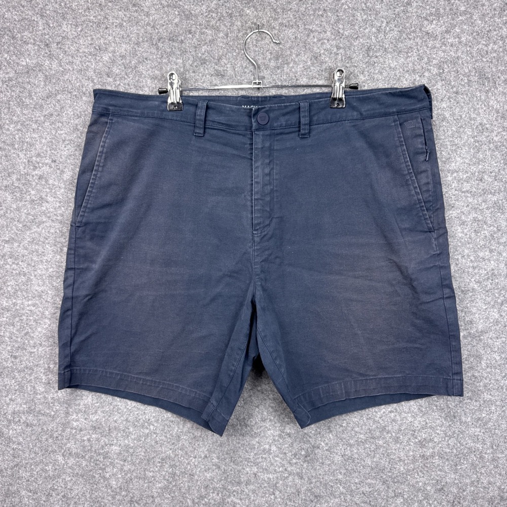 Mack Weldon Mens Radius Shorts 36W Navy Blue Cotton Lyocell Stretch Tech Chino‎